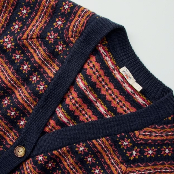 Faherty Highland Fair Isle Cardigan S - Picture 3 of 16